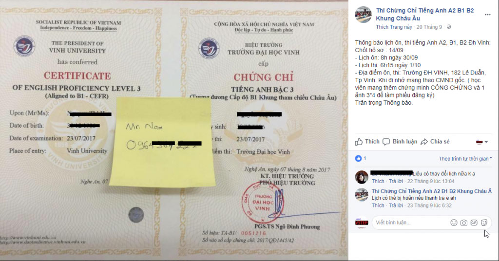 mua bằng B2 tiếng anh tại Hà Nội