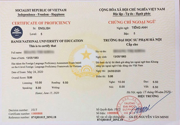 chứng chỉ tiếng anh C1 là gì