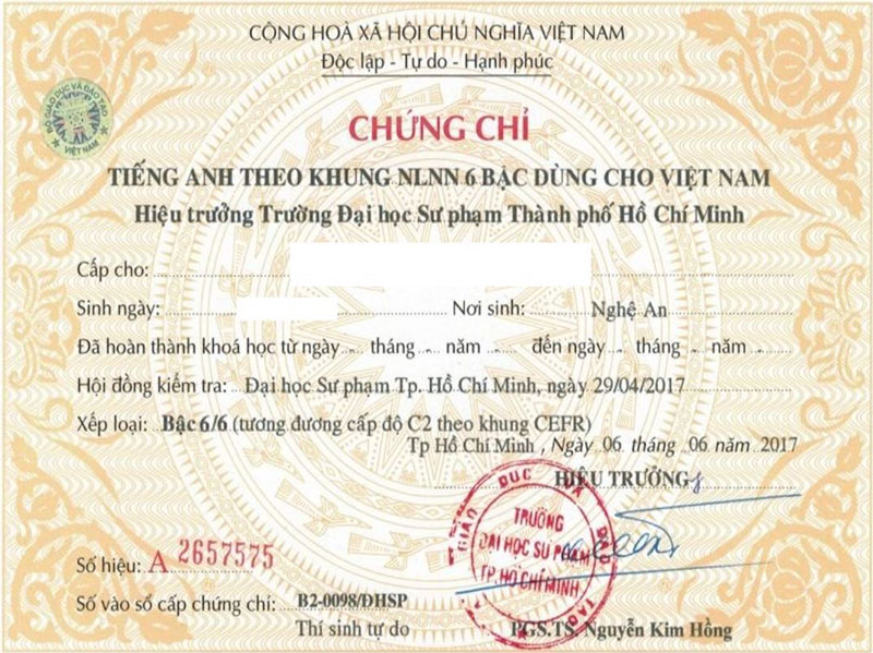 bằng tiếng anh C2 tương đương ielts