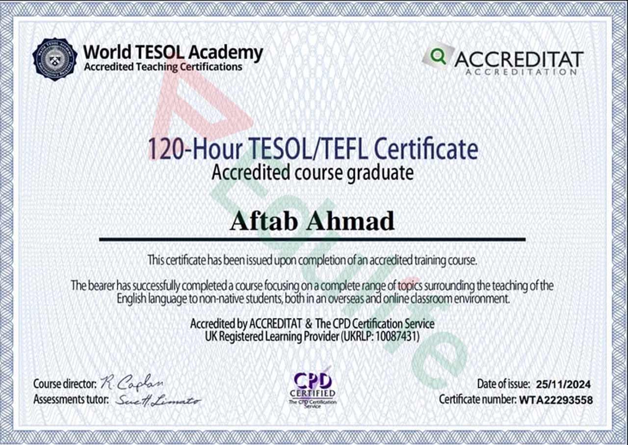 Mẫu bằng TESOL