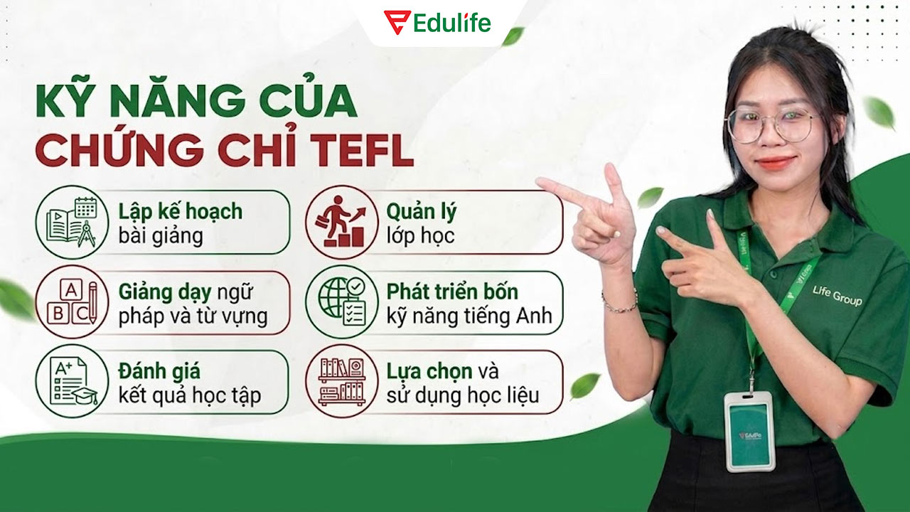 Chứng chỉ TEFL cung cấp nhiều kỹ năng cho việc giảng dạy