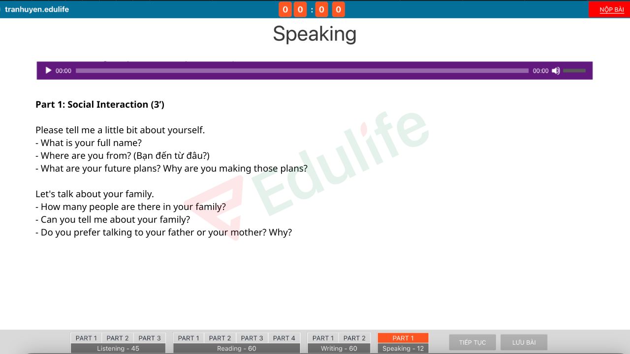 Các câu hỏi trong phần thi Speaking B1 về chủ đề gia đình Các câu hỏi trong phần thi Speaking B1 về chủ đề gia đình