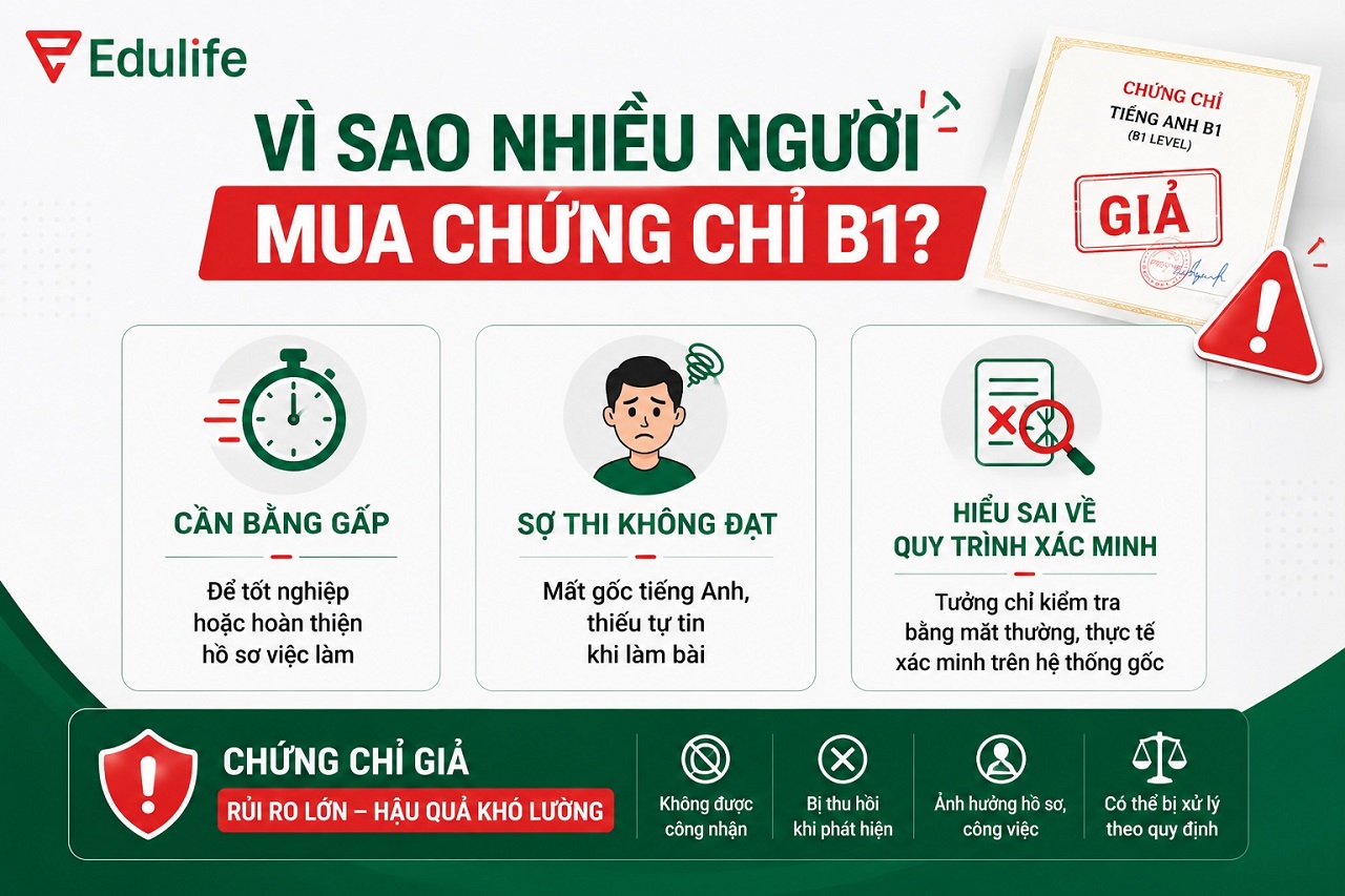Lý do nhiều người bị sa vào cạm bẫy mua chứng chỉ tiếng B1 giả