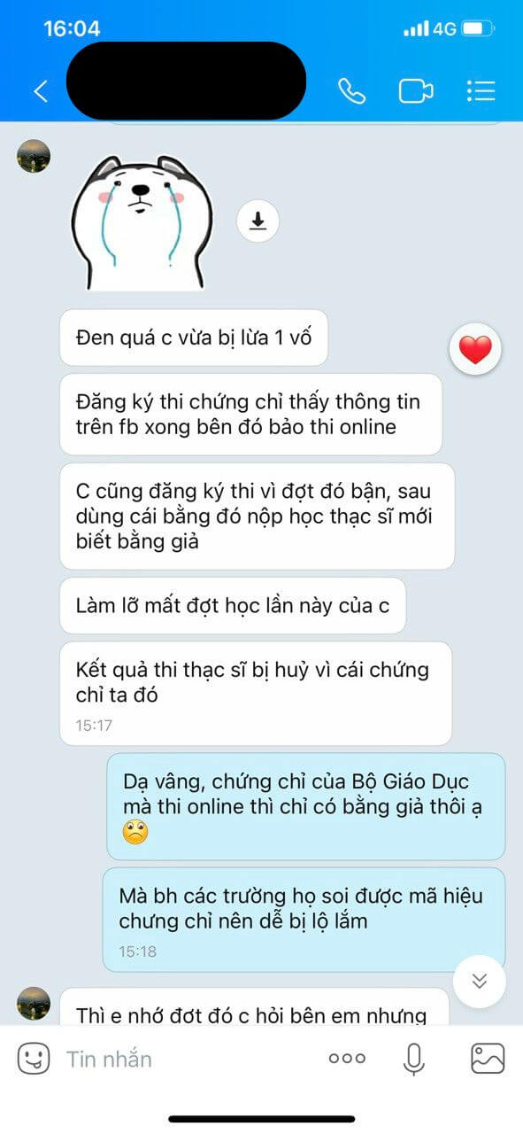 Khách hàng bị lừa tâm sự