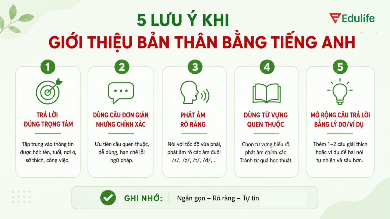 5 lưu ý quan trọng khi luyện Speaking giới thiệu về bản thân