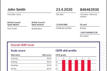 Mẫu chứng chỉ Aptis mới nhất