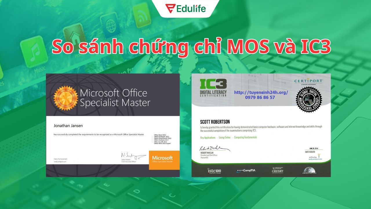 So sánh điểm giống và khác của hai chứng chỉ MOS và IC3