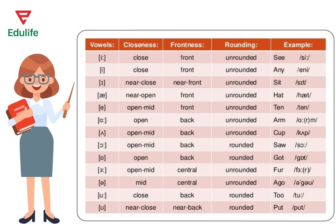 Bảng nguyên âm cơ bản khi ôn Vstep b1, b2 cần phải nắm vững