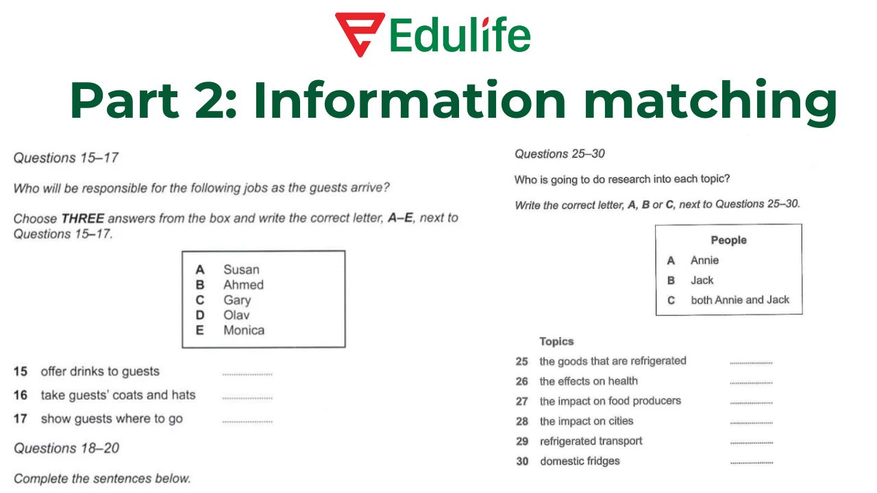 Ví dụ của Part 2: Information matching (Ghép nối thông tin)