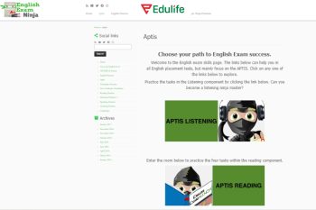 Giao diện website English Exam Ninja