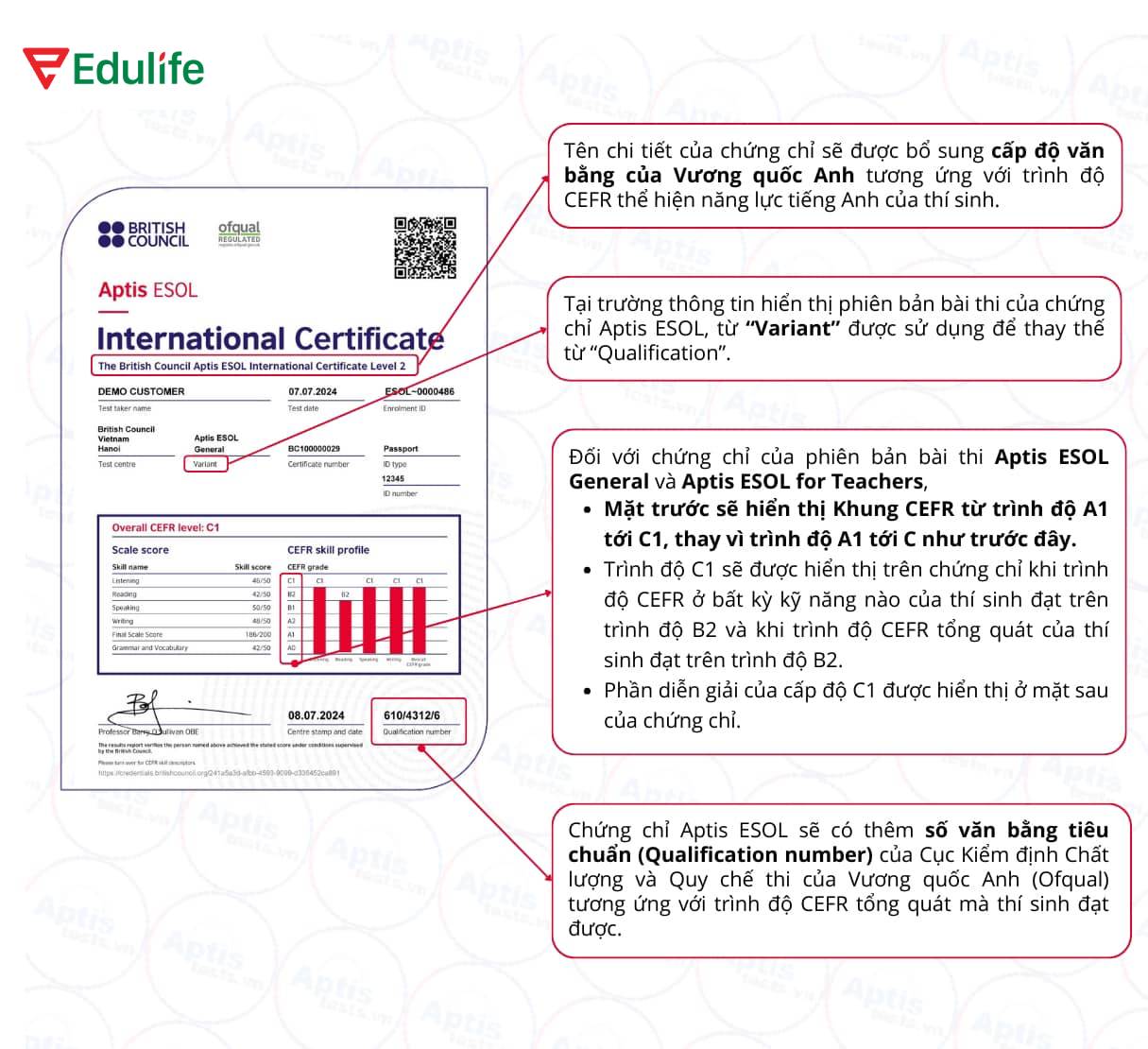 Chứng chỉ Aptis Esol cập nhật 2024