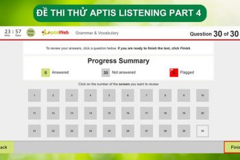 Thi thử Aptis online để xác định lại số điểm hiện tại