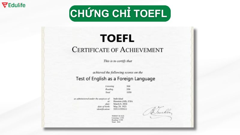 Chứng chỉ TOEFL cho người làm trong lĩnh vực học thuật