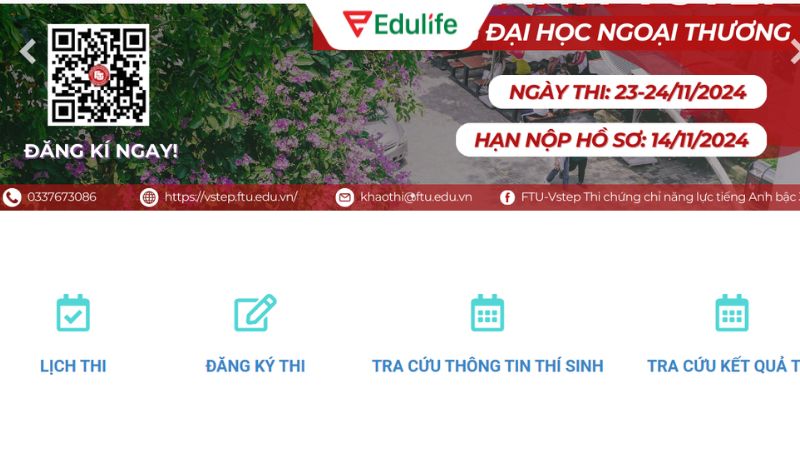 Thí sinh cập nhật kết quả đăng ký trên web của trường ĐH Ngoại Thương