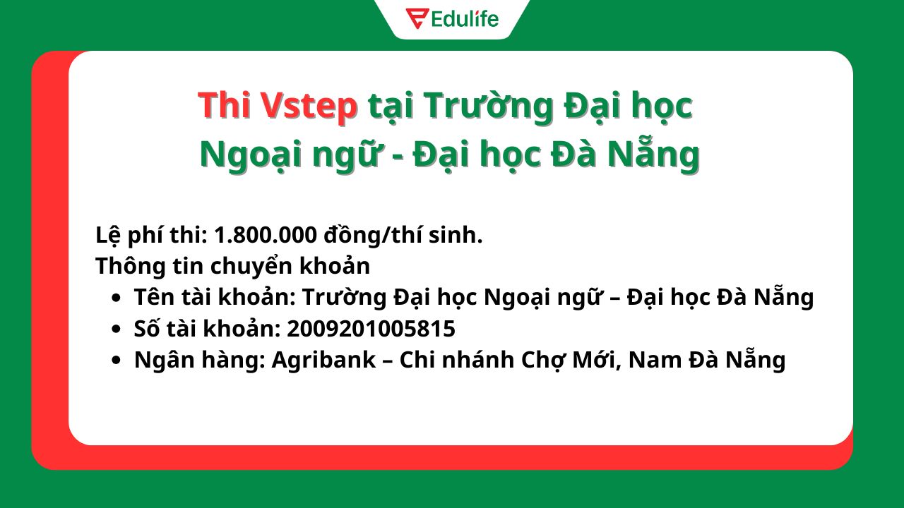 Lệ phí và thông tin chuyển khoản tại trường ĐH Ngoại ngữ - Đại học Đà Nẵng