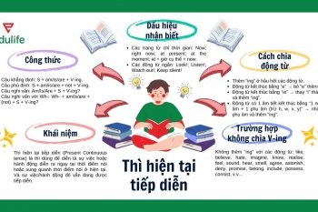 Mẫu sơ đồ tư duy thì hiện tại tiếp diễn