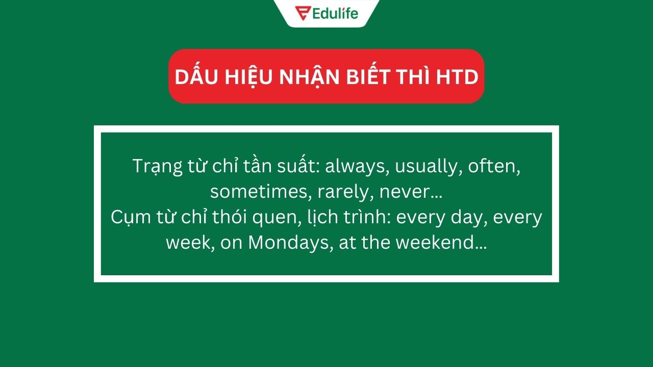 Dấu hiệu nhận biết thì hiện tại đơn