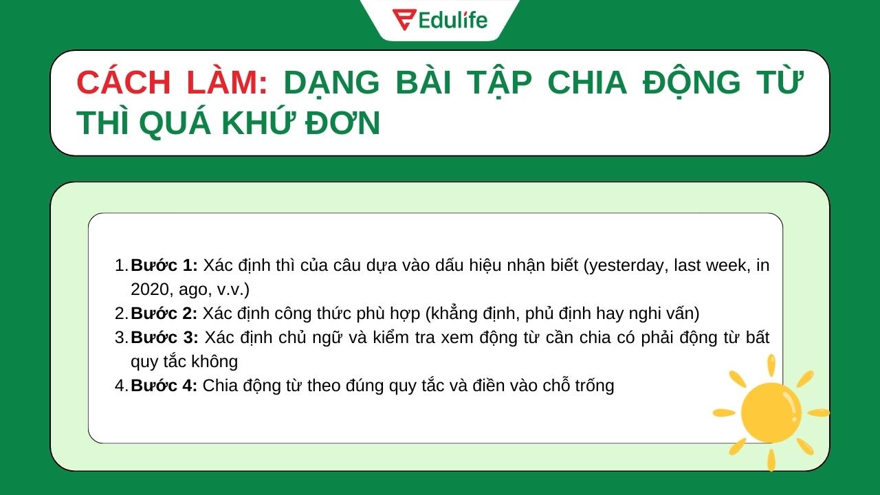 Dạng bài tập chia động từ thì quá khứ đơn