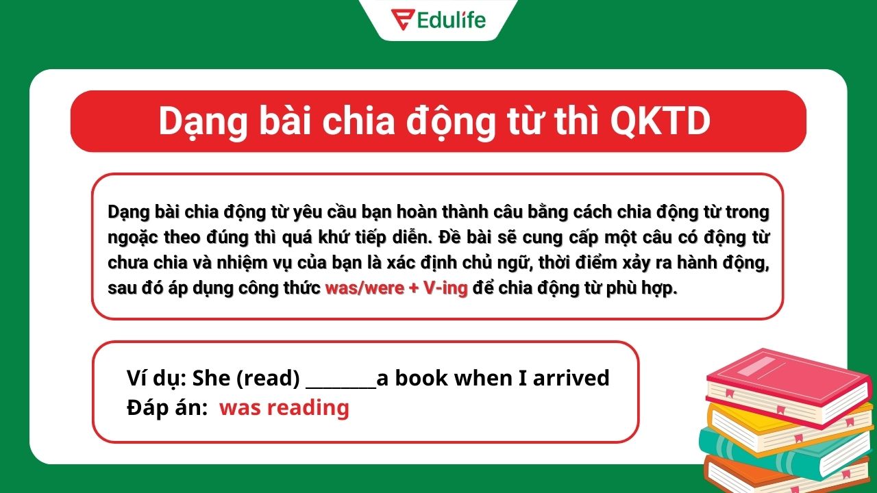 Dạng bài chia động từ ​thì quá khứ tiếp diễn