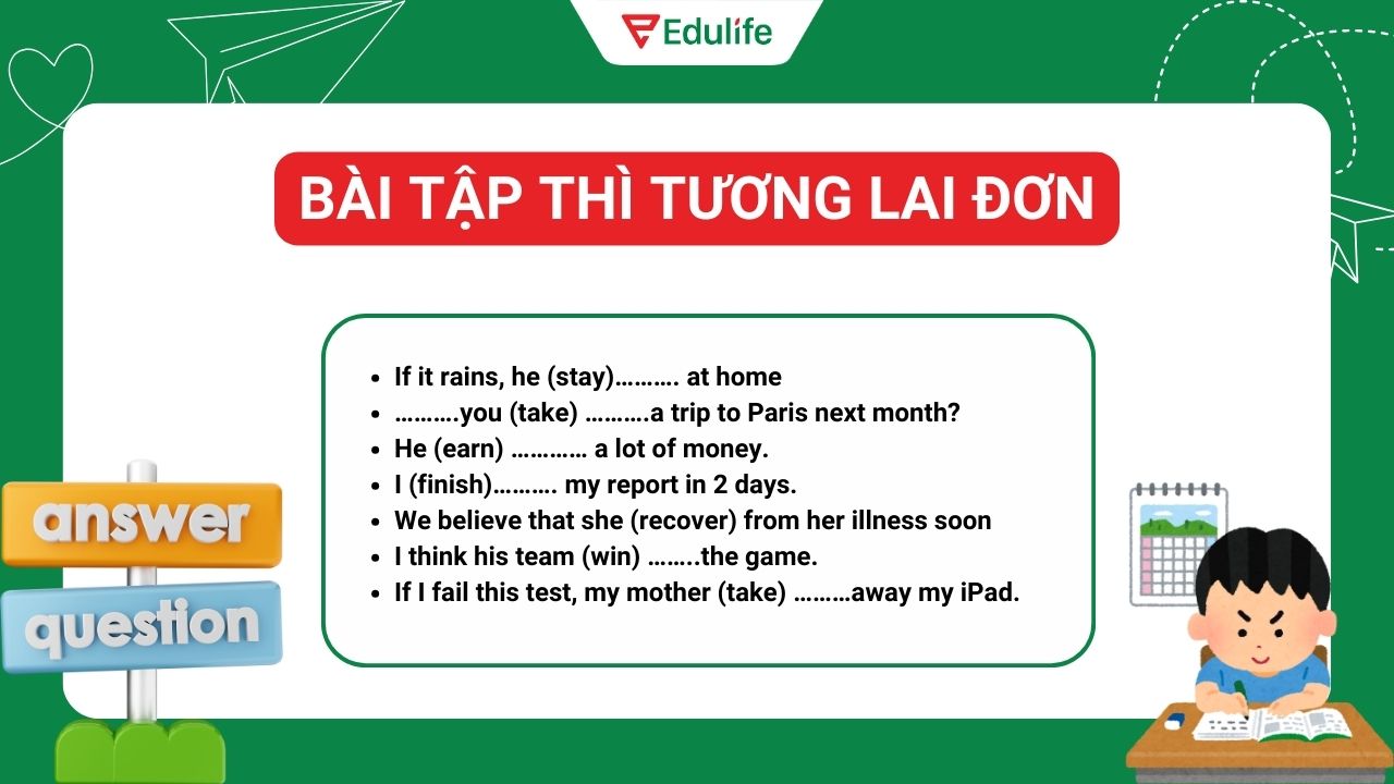 Bài tập thì tương lai đơn từ cơ bản đến nâng cao