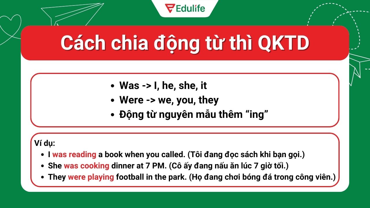 Cách chia động từ thì quá khứ tiếp diễn​