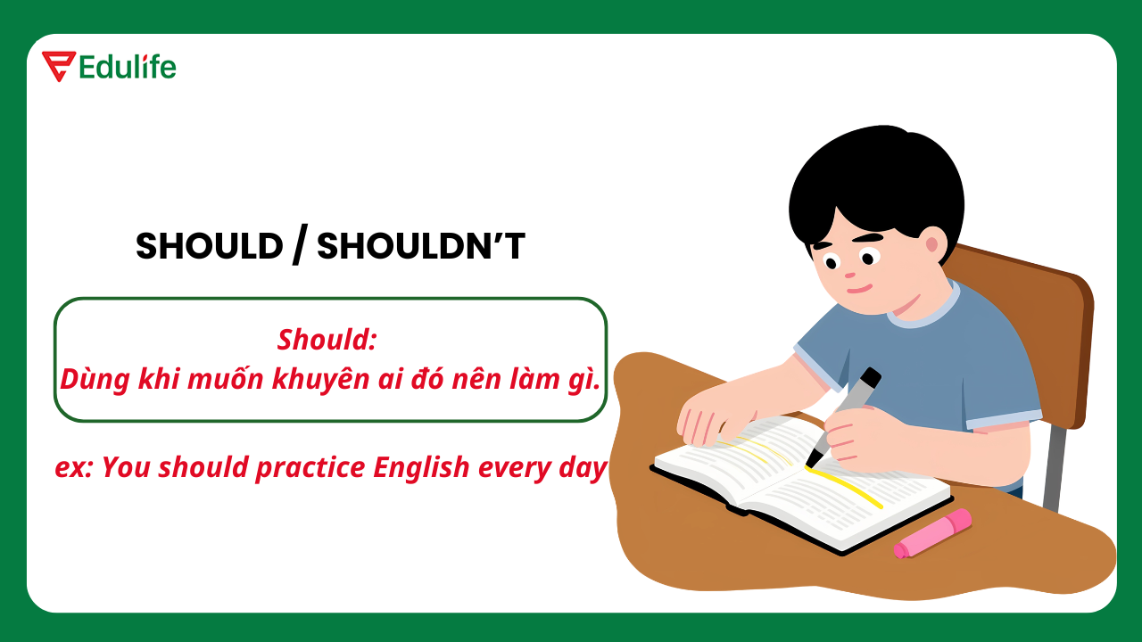 Minh họa cấu trúc Should / shouldn’t