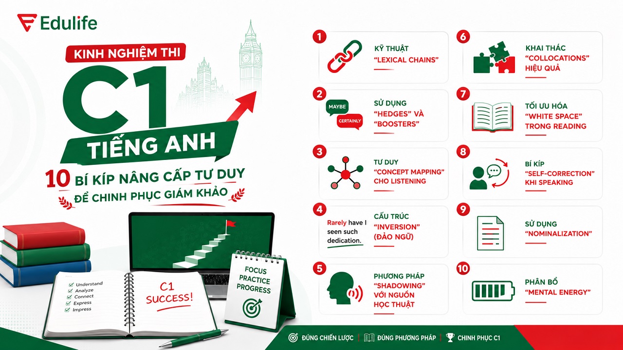 10 kinh nghiệm thi C1 tiếng Anh hiệu quả