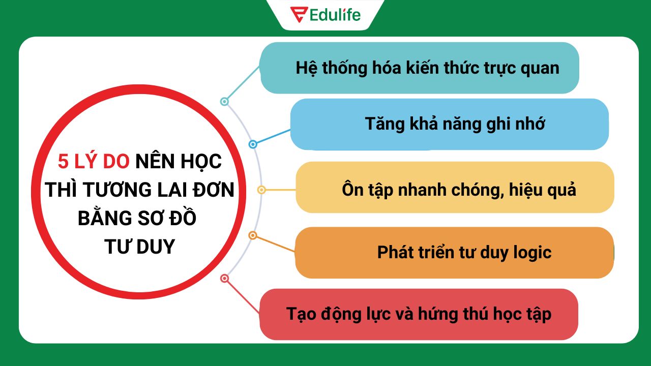 5 lý do nên học thì tương lai đơn bằng sơ đồ tư duy