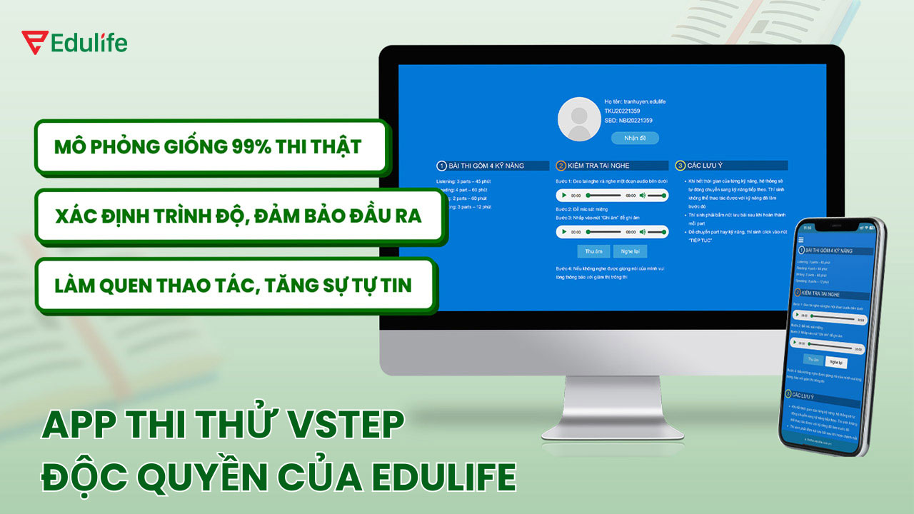 App thi thử độc quyền của Edulife