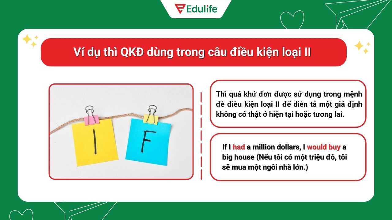 Ví dụ thì quá khứ đơn dùng trong câu điều kiện loại II ​