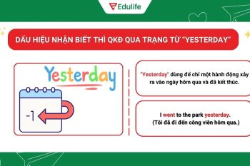 Dấu hiệu nhận biết thì quá khứ đơn qua trạng từ “yesterday”