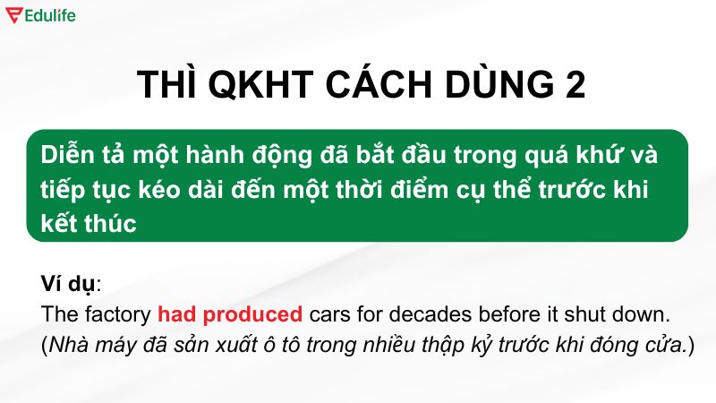 Ví dụ thì quá khứ hoàn thành trong cách dùng 2​