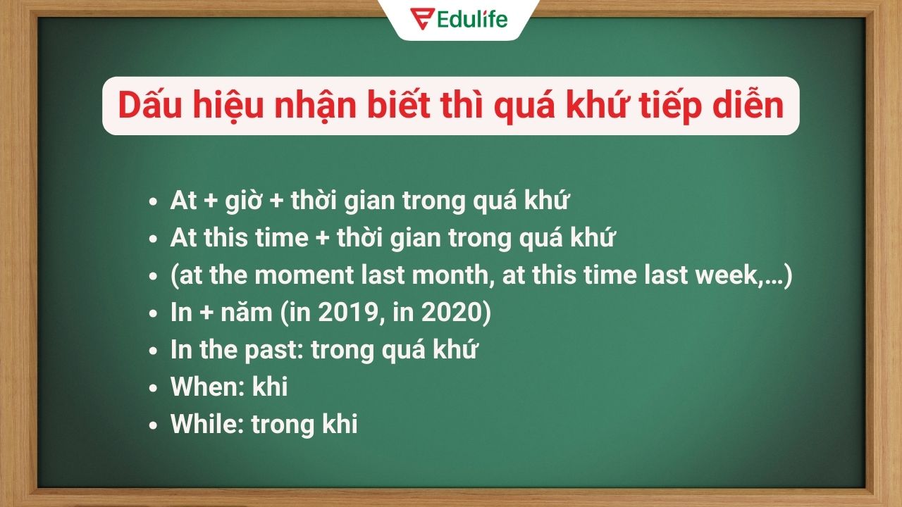 Một số dấu hiệu nhận biết thì quá khứ tiếp diễn