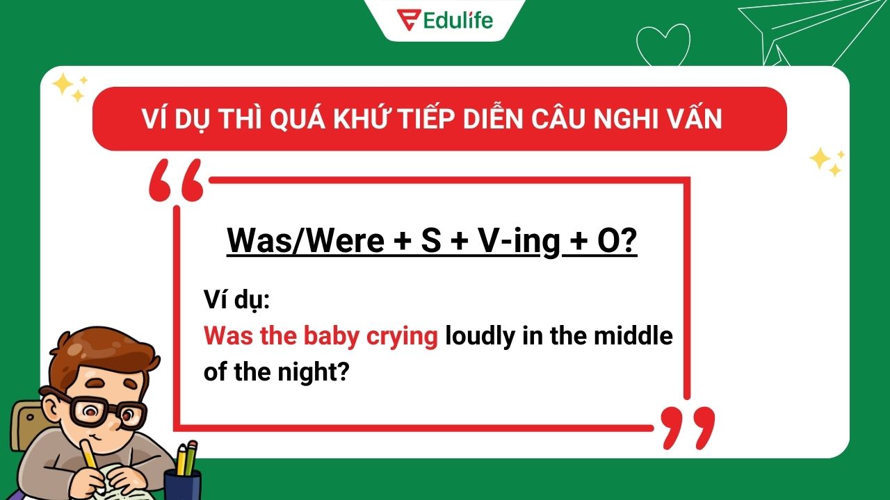 Ví dụ thì quá khứ tiếp diễn câu nghi vấn