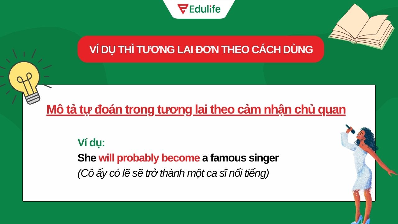 Thì tương lai đơn mô tả dự đoán trong tương lai