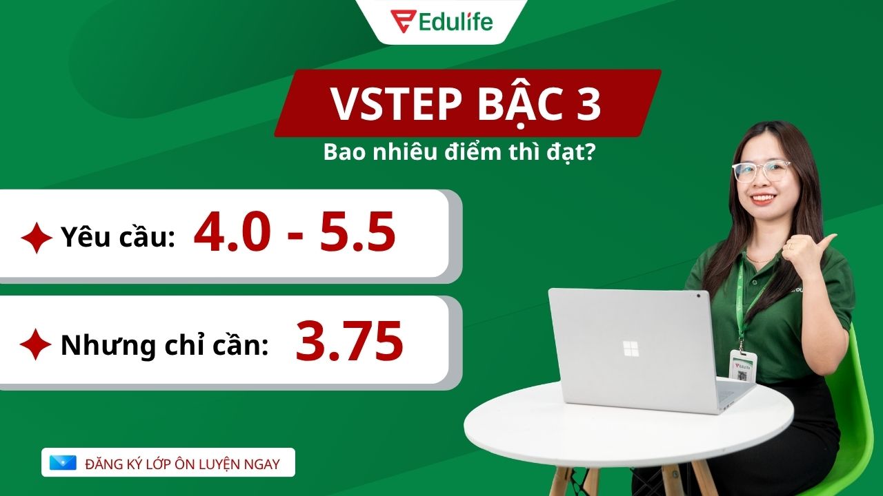 Để đạt VSTEP bậc 3 bạn cần số điểm tối thiểu là 3.75