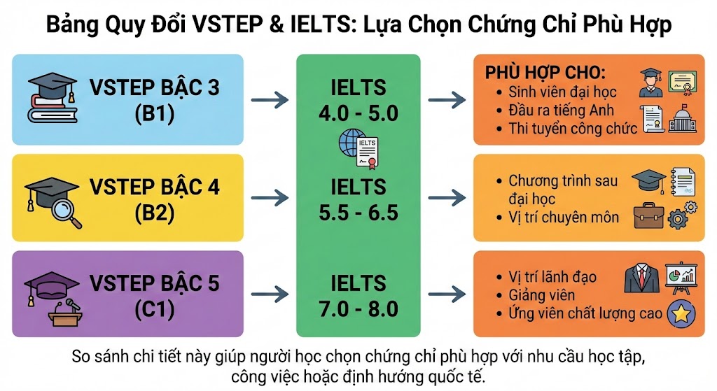 Quy đổi VSTEP và IELTS Quy đổi VSTEP và IELTS