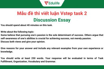 Đề thi viết luận Vstep dạng Discussion Essay