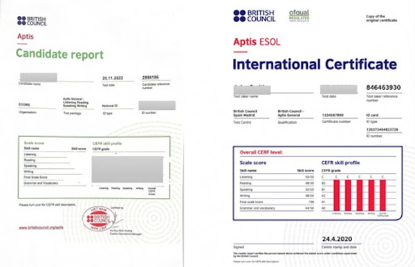 Chứng chỉ Aptis ESOL