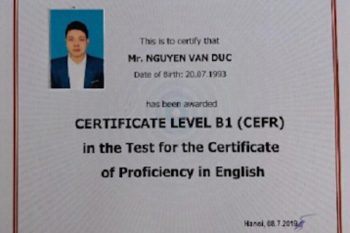 Chứng chỉ tiếng Anh B1 Đại học Hà Nội