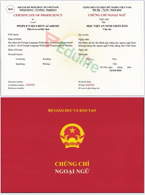 Mẫu chứng chỉ tiếng Anh VSTEP B1 chuẩn Bộ Giáo dục 