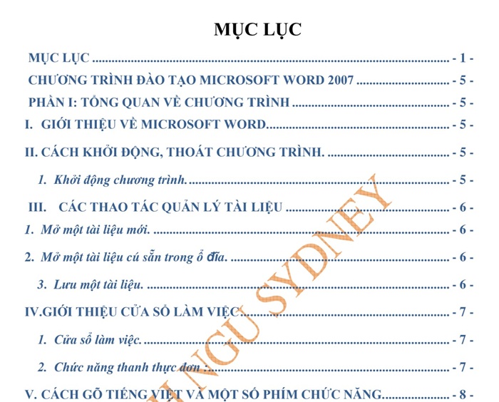 Giáo trình Microsoft Word 2007