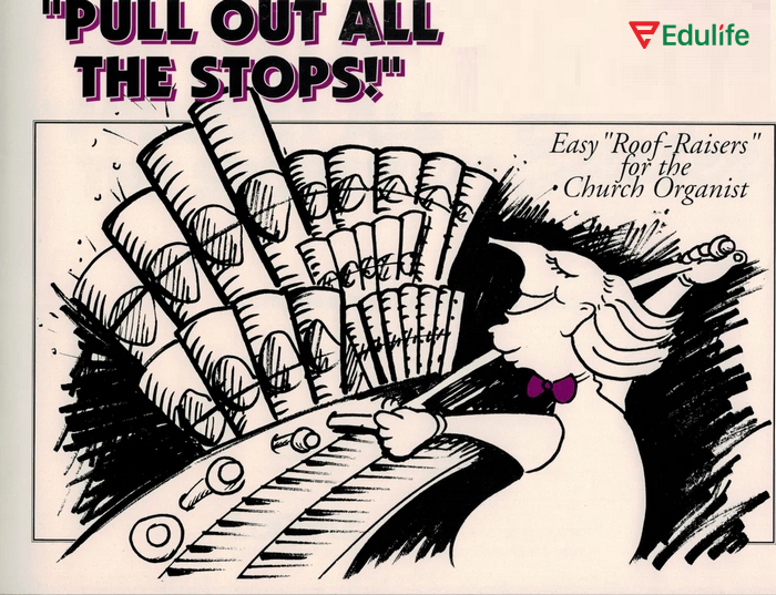 Pull out all the stops là câu thành ngữ nói về việc sẽ làm mọi thứ có thể để đạt được mục tiêu