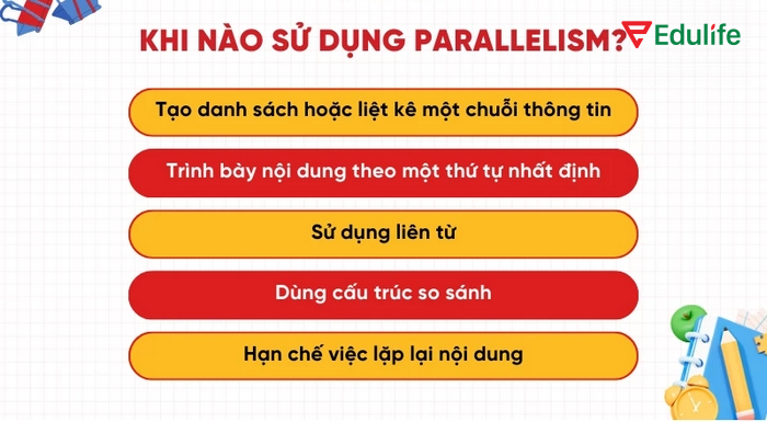 Cấu trúc song song giúp việc trình bày nội dung theo một thứ tự với mối quan hệ rõ ràng