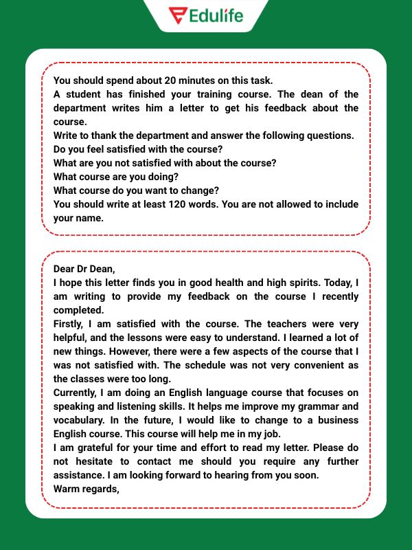 Bài mẫu VSTEP Writing Task 1