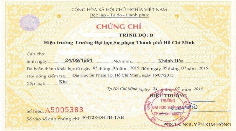 tiếng anh bằng B tương đương toeic
