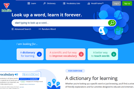 Vocabulary là ứng web học từ vựng miễn phí thú vị