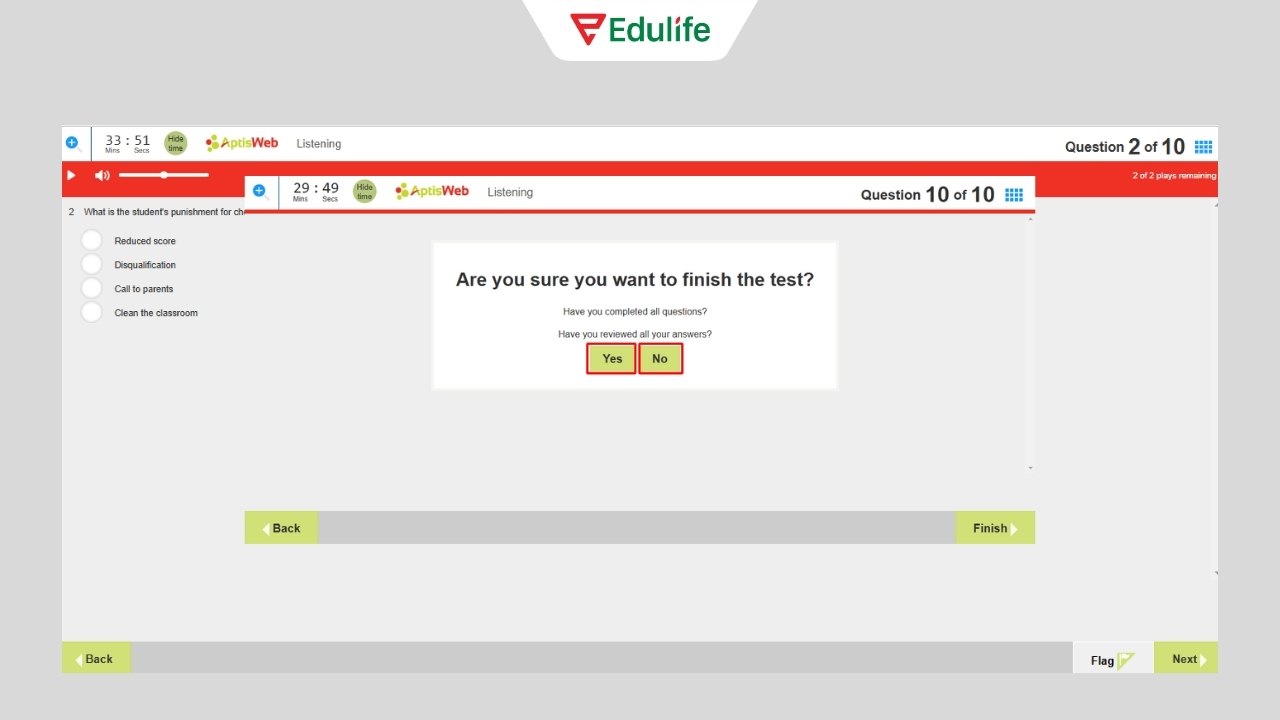 Ấn chọn Yes hoặc No 