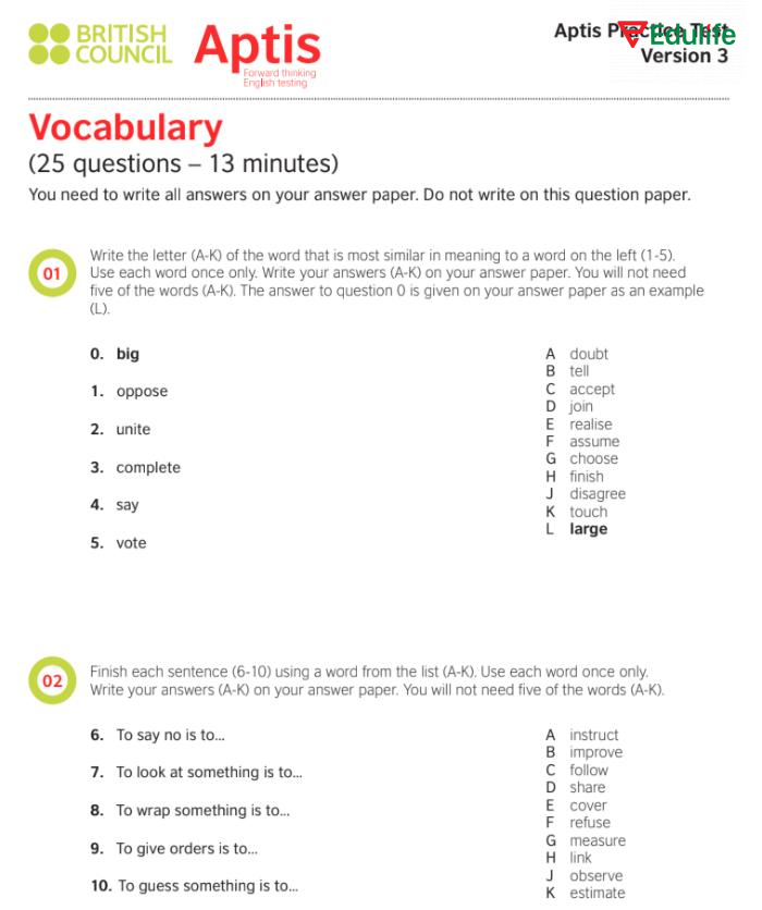 Aptis Practice Test 3 là lựa chọn nâng cao kỹ năng ngôn ngữ và chuẩn bị tốt nhất cho kỳ thi Aptis chính thức