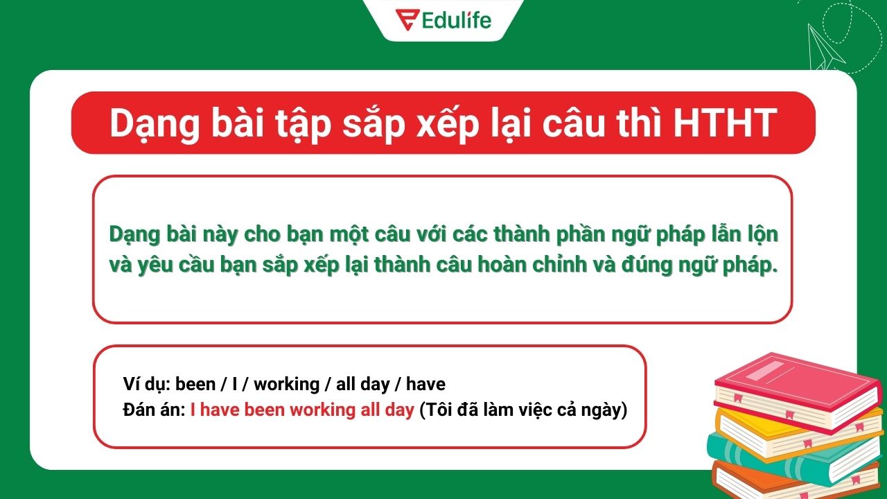 Dạng bài sắp xếp lại câu thì hiện tại hoàn thành tiếp diễn